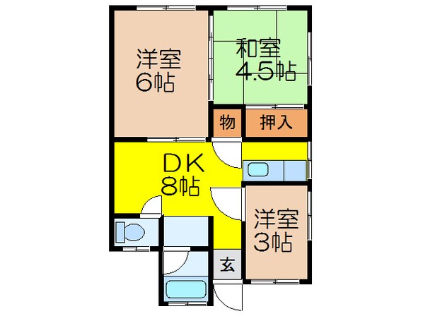 喜々津橋 徒歩6分 2階の物件間取画像